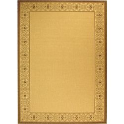 Indoor/ Outdoor Oceanview Natural/ Brown Rug (67 X 96) (IvoryPattern BorderMeasures 0.25 inch thickTip We recommend the use of a non skid pad to keep the rug in place on smooth surfaces.All rug sizes are approximate. Due to the difference of monitor col