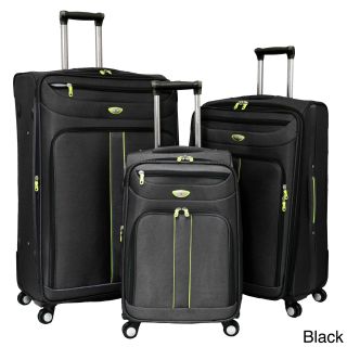 American Travel Explorer 3 piece Expandable Spinner Luggage Set (PurpleMaterials 840D polyester nylonCarrying handle Ergonomic and comfortable padded top and side grip handlesWheeled YesWheel type 360 degree spinner wheelsSilver pewter designer hardwa