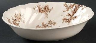 Johnson Brothers Pastorale Toile De Jouy Brown 8 Oval Vegetable Bowl, Fine Chin