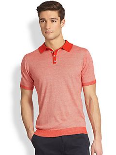  Collection Striped Polo   Red