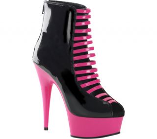 Womens Pleaser Delight 600 33   Black/Neon Hot Pink/Hot Pink Boots