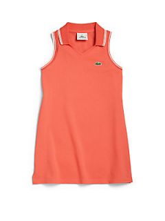 Lacoste Little Girls Pique Polo Dress & Tote Set   Coral