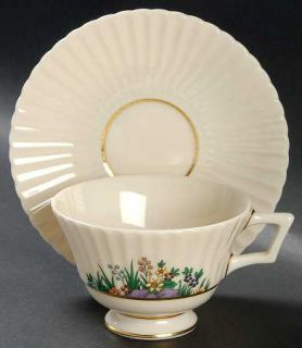 Lenox China Rutledge Footed Cup & Saucer Set, Fine China Dinnerware   Multicolor