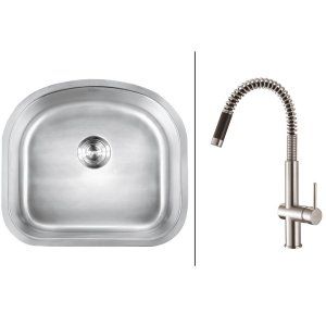 Ruvati RVC2479 Combo Stainless Steel Kitchen Sink and Stainless Steel Set