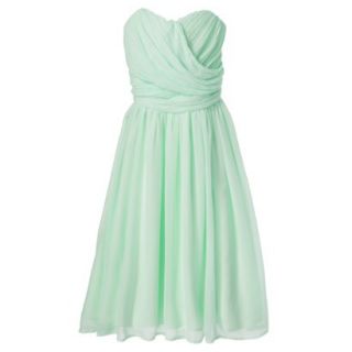TEVOLIO Womens Plus Size Chiffon Strapless Pleated Dress   Cool Mint   20W