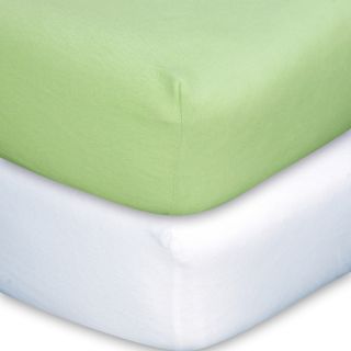 Trend Lab Sage/ White Flannel Crib Sheet Set (pack Of 2)