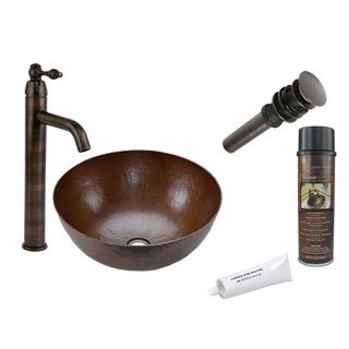 Premier Copper Products Vr13bdb Single Handle Vessel Faucet Package (Oil rubbed bronze Down pipe width 1.25 inches Overall length 8.625 inches Thread length 2.75 inches Installation type Compression threaded Material Brass Bra)