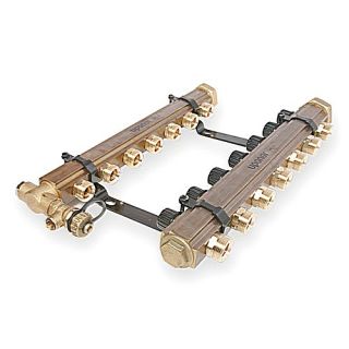 Uponor Wirsbo A2660600 TruFLOW Jr. Manifold Assembly with Balancing Valves amp; Valveless Radiant Heating amp; Cooling, 6Loop
