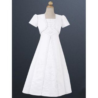 Heidi Satin First Communion Dress White   SP703 WHITE 10, 10