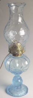 Fostoria Coin Glass Dark Blue (Older) Electric Patio Lamp with Globe   Stem #137