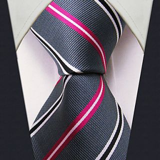 Mens Casual Gray Stripe Necktie