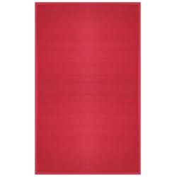 Red Bamboo Rug With Red Border (5 X 8)