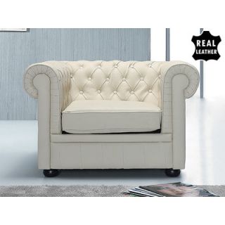 Beliani Chesterfield Leather Armchair 326 Color Beige