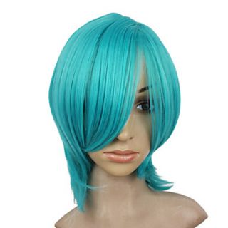 Capless Synthetic Short Blue Straight Party Wig