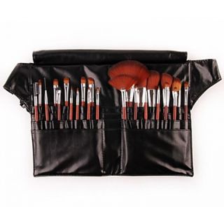 24Pcs Professional Salon Ultra soft Synthetic Hair in Belt Bag Makeup Brush Set