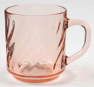 Cristal DArques Durand Rosaline Pink Mug   Pink,Swirl Optic Bowl, Bulbous Stem