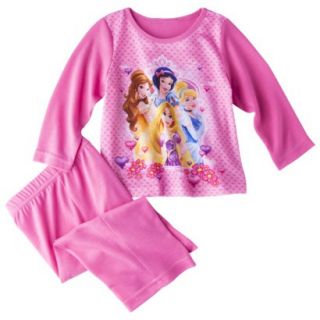Disney Princesses Infant Toddler Girls 2 Piece Pajama Set   Pink 2T