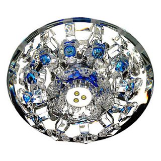 led crystal flush mount, 1 light, modern metal crystal electroplated