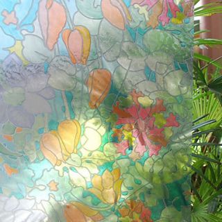 Colorful Fancy Euro Blossoms Window Film