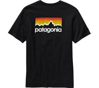 Mens Patagonia Line Logo T Shirt 51536   Black Graphic T Shirts