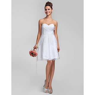 A line Princess Sweetheart Short/Mini Lace Bridesmaid Dress (631228)