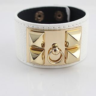 Kayshine White Fur Rivet Punk Bracelet