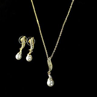 Kayshine Pearl Leaf Earrings And Necklace Set