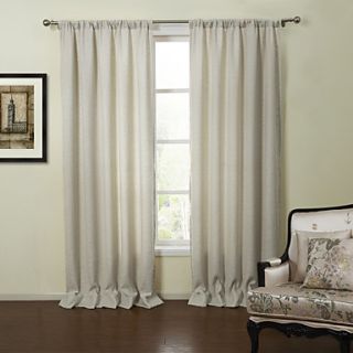 (Two Panels)Neoclassical Off White Solid Eco friendly Curtain