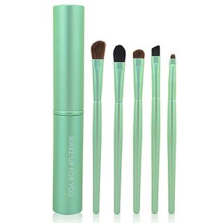 Portable 5pcs Eye Makeup Brushes Set(Light Green)