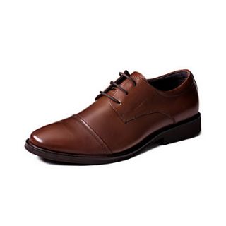 Leather Mens Flat Heel Comfort Oxfords Shoes With Lace up(More Colors)