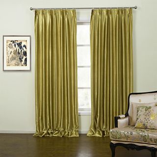 (One Pair)Modern Fancy Gold Solid Energy Saving Curtain