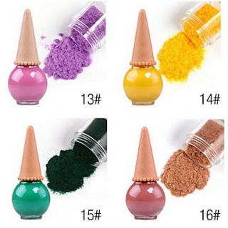 Ice cream Cone Shaped Bottle Velvet Nail Art Set No.13 16(12ML Nail PolishVelvet Nail Decoration,Assorted Colors)