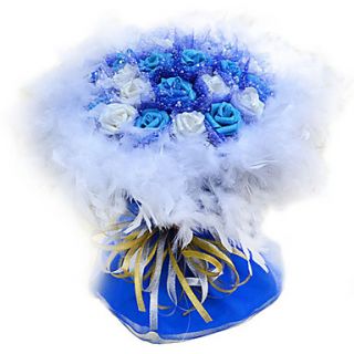 21 Heads Round Shape Chiffon/Feather Wedding/Party Bridal Bouquet