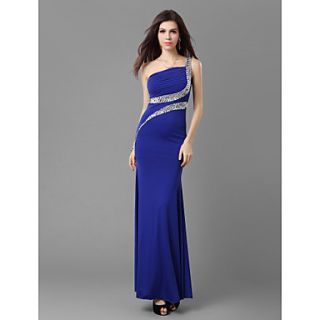Sheath/Column One Shoulder Ankle length Jersey Evening/Prom Dress