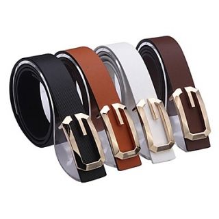 New men Faux Leather belts women Metal Belt 4 Colors