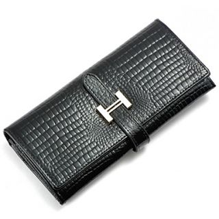 Women New Fashion 100% Genuine Leather Long Wallet