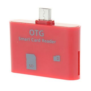 Micro USB 2.0 OTG Smart Card Reader Connection Kit for Samsung Galaxy (Green,Red,Black)