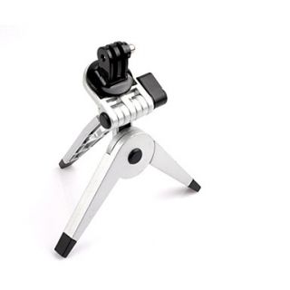 Universal Portable Tripod Stand Holder with Mount for Gopro hero 2 3 Silver