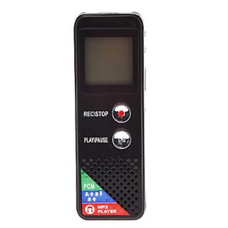 T 50 LCD Screen Rechargeable Digital Voice Recorder with  Player   Black (4GB)