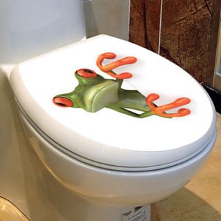 Cute Green Frog Toilet Sticker Fashion Toilet Sticker