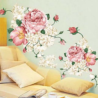 Peony Tv Sofa Background Wall Large Wall Stickers