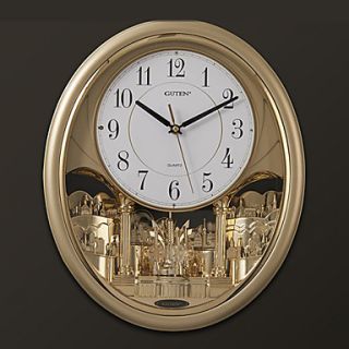 17H Modern Style Melody Light controlled Wall Clock with Pendulum