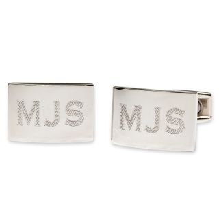 Personalized Stainless Steel Cuff Links, Silver, Mens