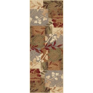 Infinity Collection Blue Floral Area Rug (27 X 73)