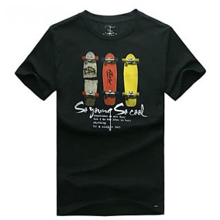 Mens Fashion Korean Style Men Brand VaLS WITH Custom Skateboard Printed Short Sleeve Cotton T shirt