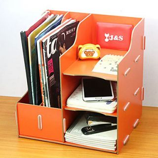 Modern Solid Color Wooden Desktop Book Shelf   4 Colors Avaliable