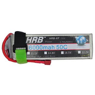 HRB 14.8V 50C 6000mAh Lipo Battery(T Plug)