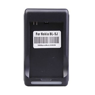 Universal Cell Phone Charger with USB Power Port for Nokia BL 5J(Black)