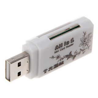4 in 1 USB 2.0 Multi Card Reader (WhiteRed)