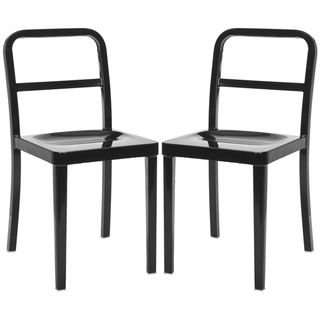 Safavieh Kastra Black Side Chairs (set Of 2) (BlackMaterials SteelSeat dimensions 15.7 inches wide x 15.7 inches deepSeat height 17.7 inchesDimensions 32.7 inches high x 15.7 inches wide x 19.7 inches deepThis product will ship to you in 1 box.Furnitu